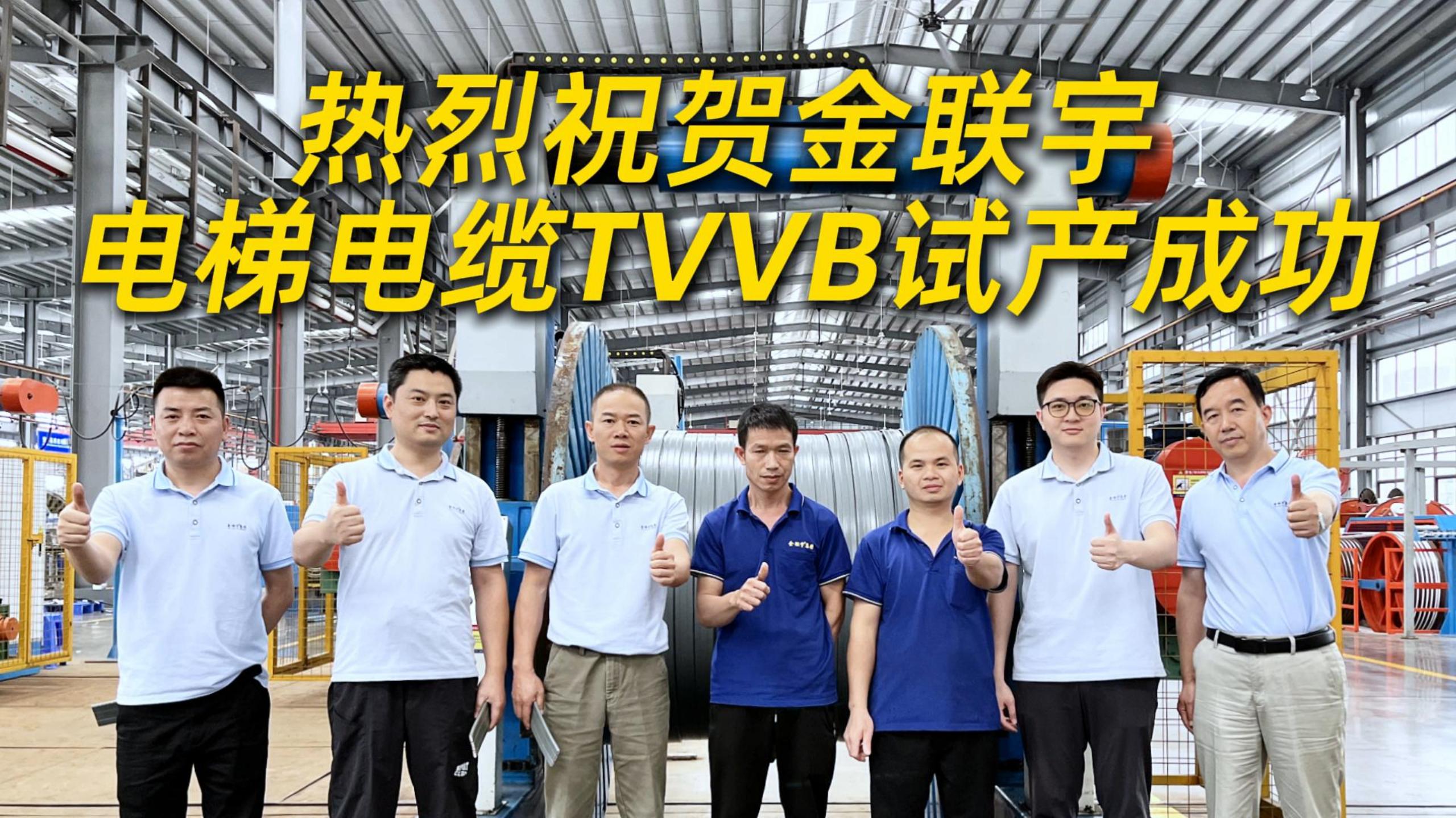 熱烈祝賀金聯(lián)宇電梯電纜TVVB試產(chǎn)成功！
